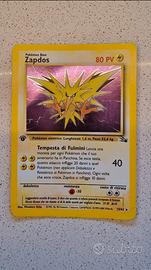 Zapdos Fossil Holo Prima Ed. FO 15 / 62 Originale