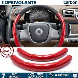 COPRIVOLANTE per SMART in FIBRA CARBONIO Rosso