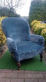 Poltrona vellutino  vintage originale anni 20-30