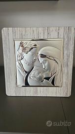 Quadretto Sacra Famiglia in vero argento 