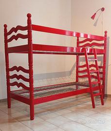 Letto a castello rosso