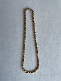 girocollo e bracciale torchon in metallo dorato