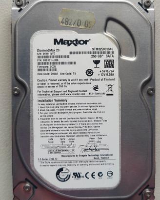 HD 3.5"  Maxtor 250 GB SATA