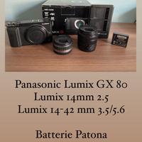 Panasonic Lumix Gx80 + ottiche 14mm/14-42mm
