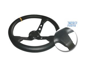 VOLANTE INVERTITO IN ECOPELLE NERA CON BRACCI NERI
