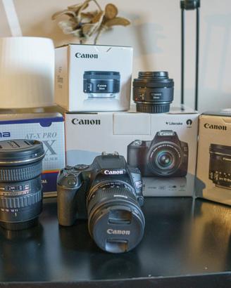 Corredo Canon - 250D + Obiettivi + Accessori