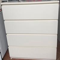 Cassettiera di legno bianca 