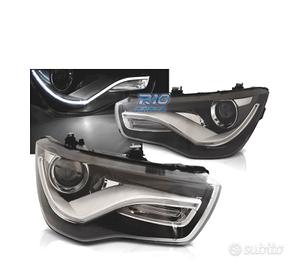 FARI PER AUDI A1 10-14 CON LUCI DIURNE A LED NERI