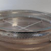 Pirofila ovale Pirex con supporto argentato