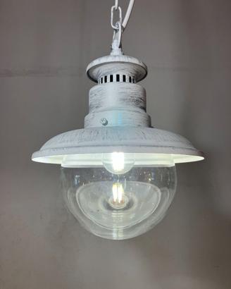 Lampadario "lampara" ferro/vetro IP44