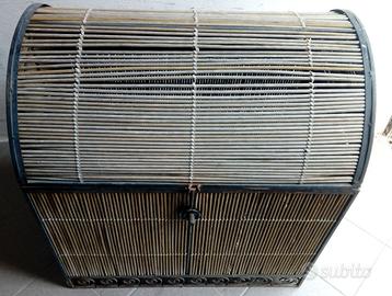 Baule Cesta stile Coloniale in metallo nero bambu