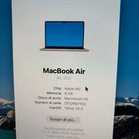 Macbook Air M2 silver