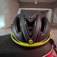 Casco bici da corsa FORCE REX NERO FLUO