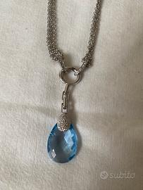 Collana Gabor in Argento 925 con ciondolo  azzurro