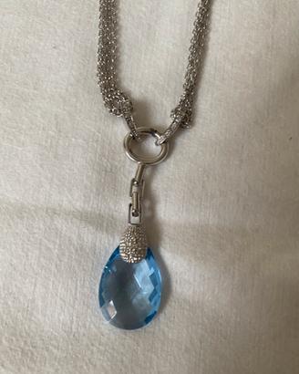 Collana Gabor in Argento 925 con ciondolo  azzurro