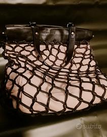 borsa spalla pelle e tessuto Vic Matie' 