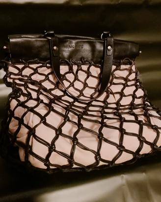 borsa spalla pelle e tessuto Vic Matie' 