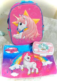 Zaino unicorno set portamerenda tovaglietta