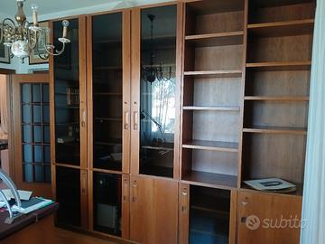 2 librerie 1 scrivania in legno massello