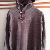 FELPA Uomo Cappuccio Bottoni (XL) Autunno Inverno