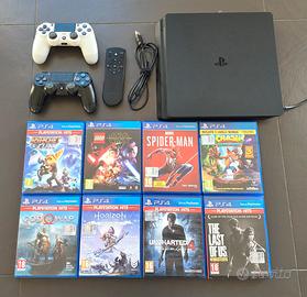Ps4 +2 controller + telecomando +8 giochi + cavo