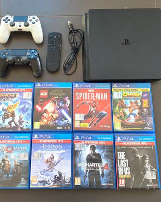 Ps4 +2 controller + telecomando +8 giochi + cavo