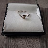 Anello placcato oro con brillante