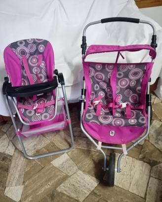 Set passeggino doppio + seggiolone/zainetto
