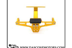 porta targa Oro Universale Moto Nuovo con luce tar