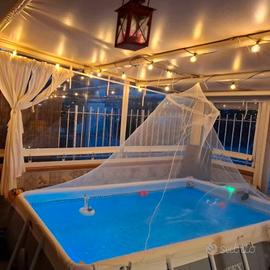 Piscina Intex pdc Gre cascata filtro luce scala 