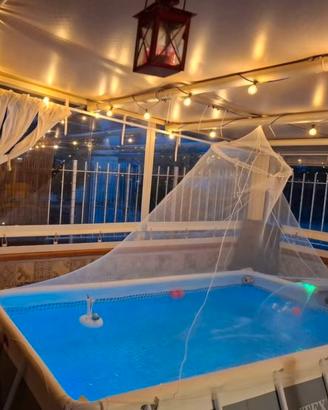 Piscina Intex pdc Gre cascata filtro luce scala 