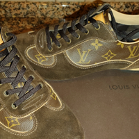 LV Louis Vuitton Monogram Pelle Leather Scarpe Uom