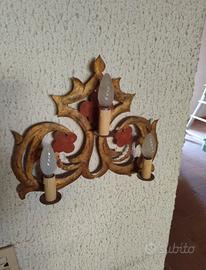 Coppia applique vintage in ferro battuto anni  60
