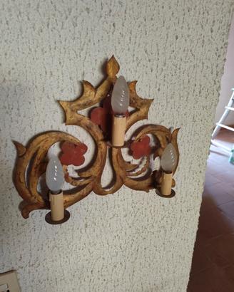 Coppia applique vintage in ferro battuto anni  60