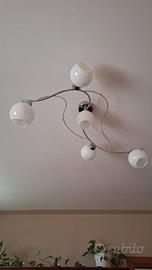 Lampadario Eolo a 5 sfere ondulato