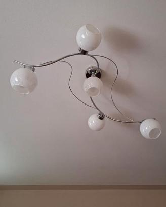 Lampadario Eolo a 5 sfere ondulato