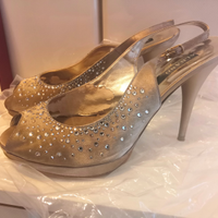 Sandali scarpe cerimonia swarovski usate 2 volte