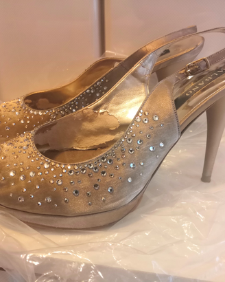 Sandali scarpe cerimonia swarovski usate 2 volte