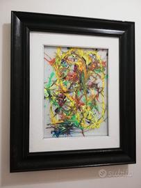 Quadro astratto realizzato su lastra vetro 