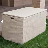 Baule contenitore in Polyrattan intrecciato a mano