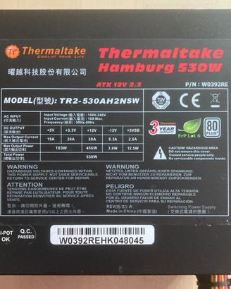 alimentatore Thermaltake Hamburg 530W