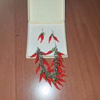 set orecchini + bracciale portafortuna corni🌶