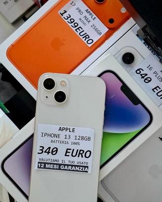 IPHONE 13 128GB BIANCO batteria 100%