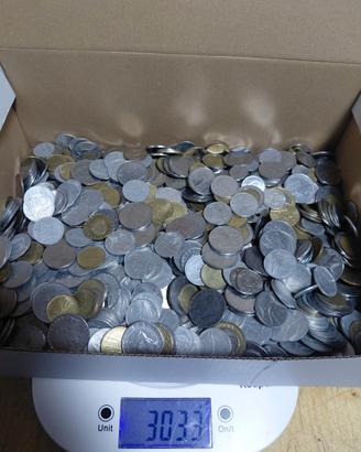 Lotto 3 kg Monete Vecchie Lire Italiane Miste