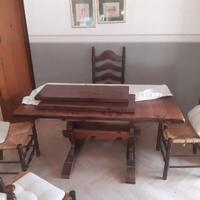 SALA PRANZO rustico legno massello tavolo panca