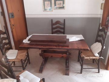 SALA PRANZO rustico legno massello tavolo panca