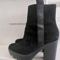 Stivaletti camoscio Calvin Klein Jeans donna nero 