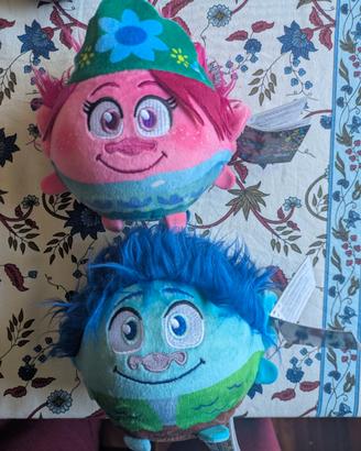 Peluche originali Trolls Poppy e Branch