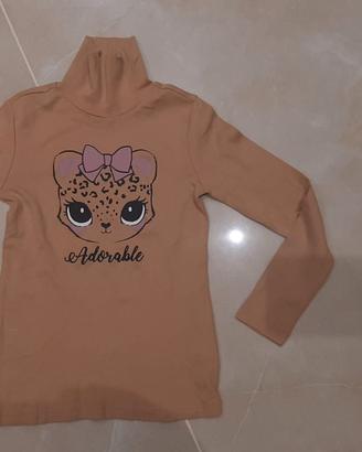 Lupetto bimba 100% cotone color savana 7-8 anni