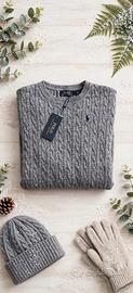 Maglione Polo Ralph Lauren Grigio L-Nuovo